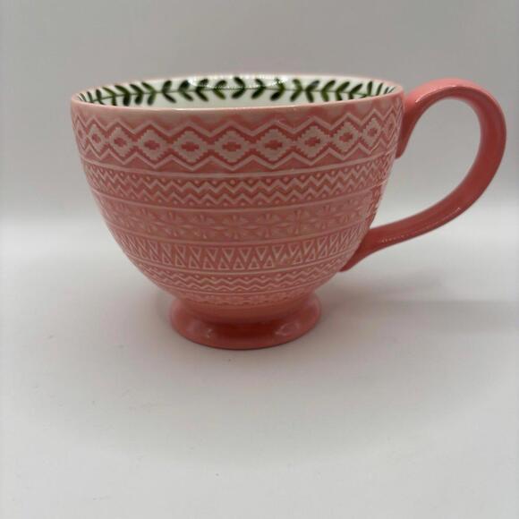 Potter’s Studio Pink Footed Flower Heart Mug Tea Cup New - Picture 2 of 4